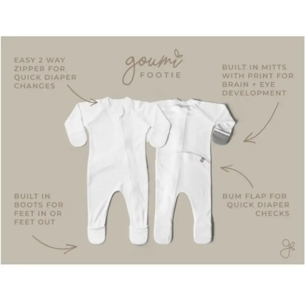 Goumi Kids Baby Macrame‎ Footie 0-3 Months Sleeper Zippy Jumpsuit Bamboo Plants