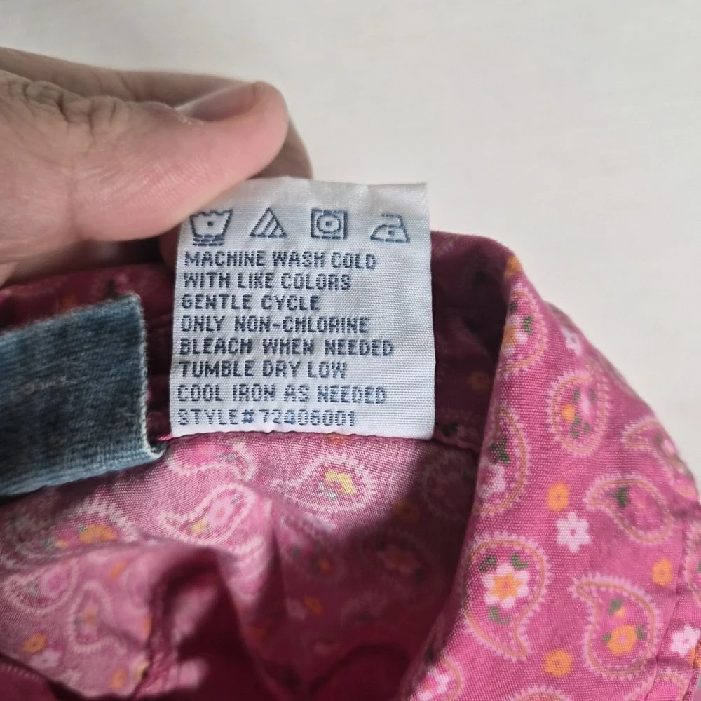 Vintage Disney Minnie Mouse Toddler Girl Button Up Shirt Pink‎ Paisley 24M Y2K