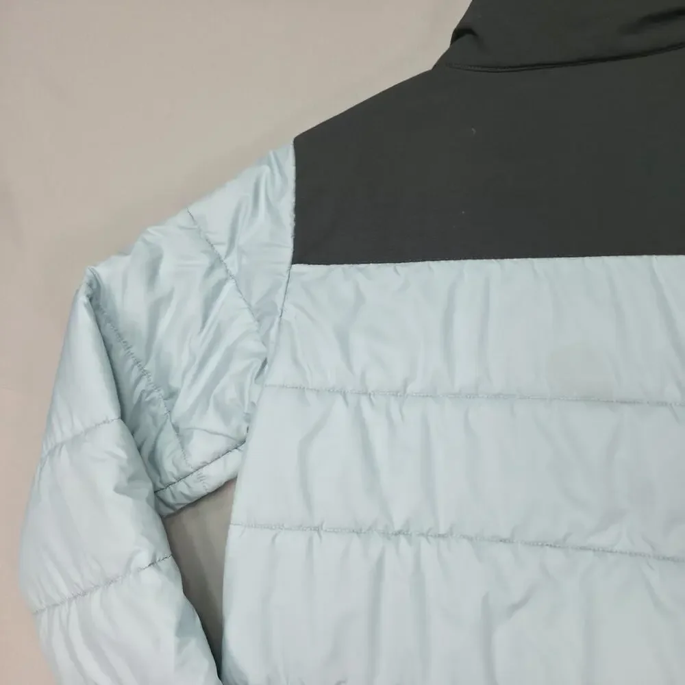 The North Face Youth L/G 14 16 Puffer Jacket Blue Black Insulated Coat