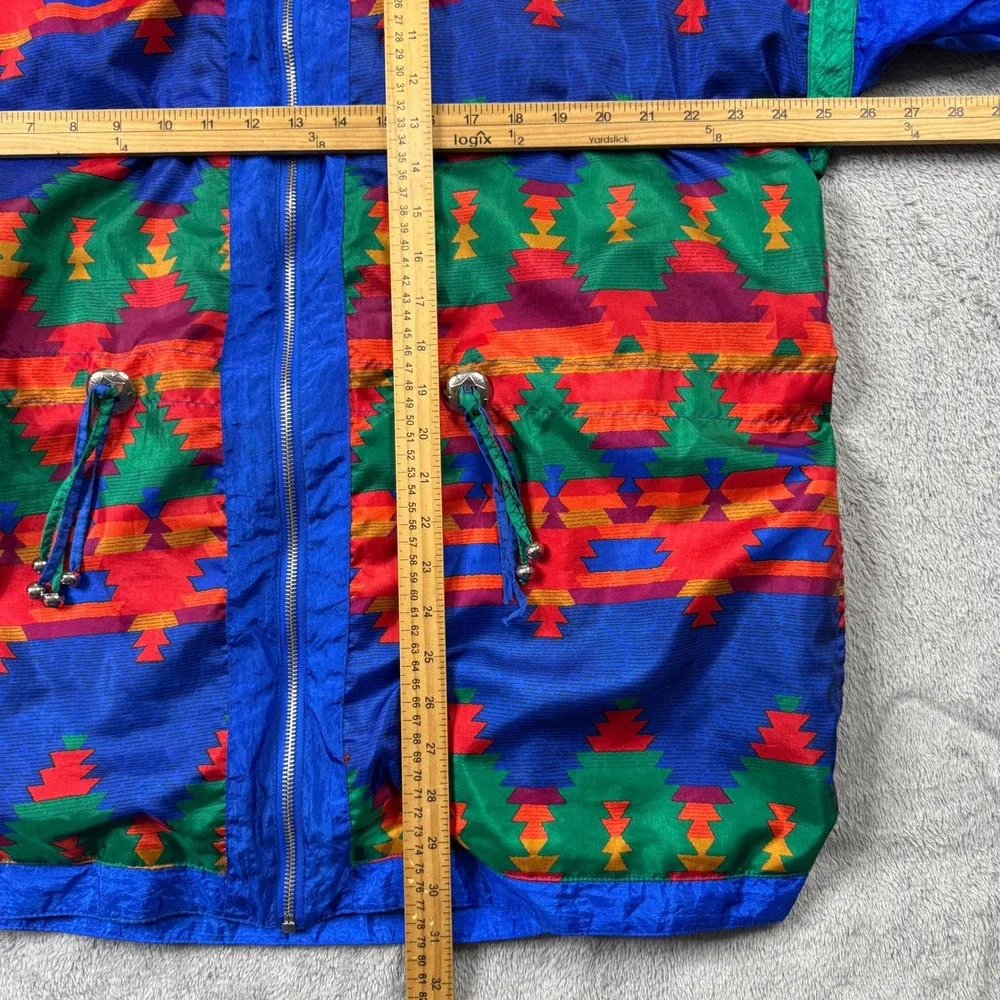 Lady‎ Lavon Windbreaker Jacket Women 1X Multicolor Vintage Southwestern Zip