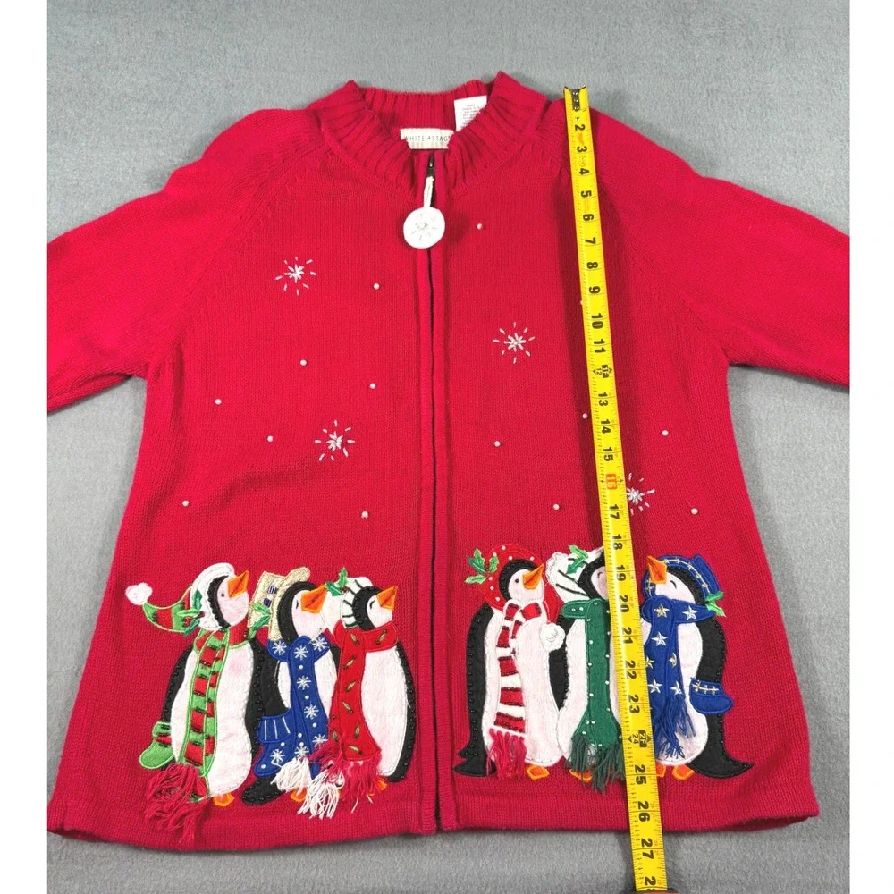 White Stag ribbed cardigan snowflakes