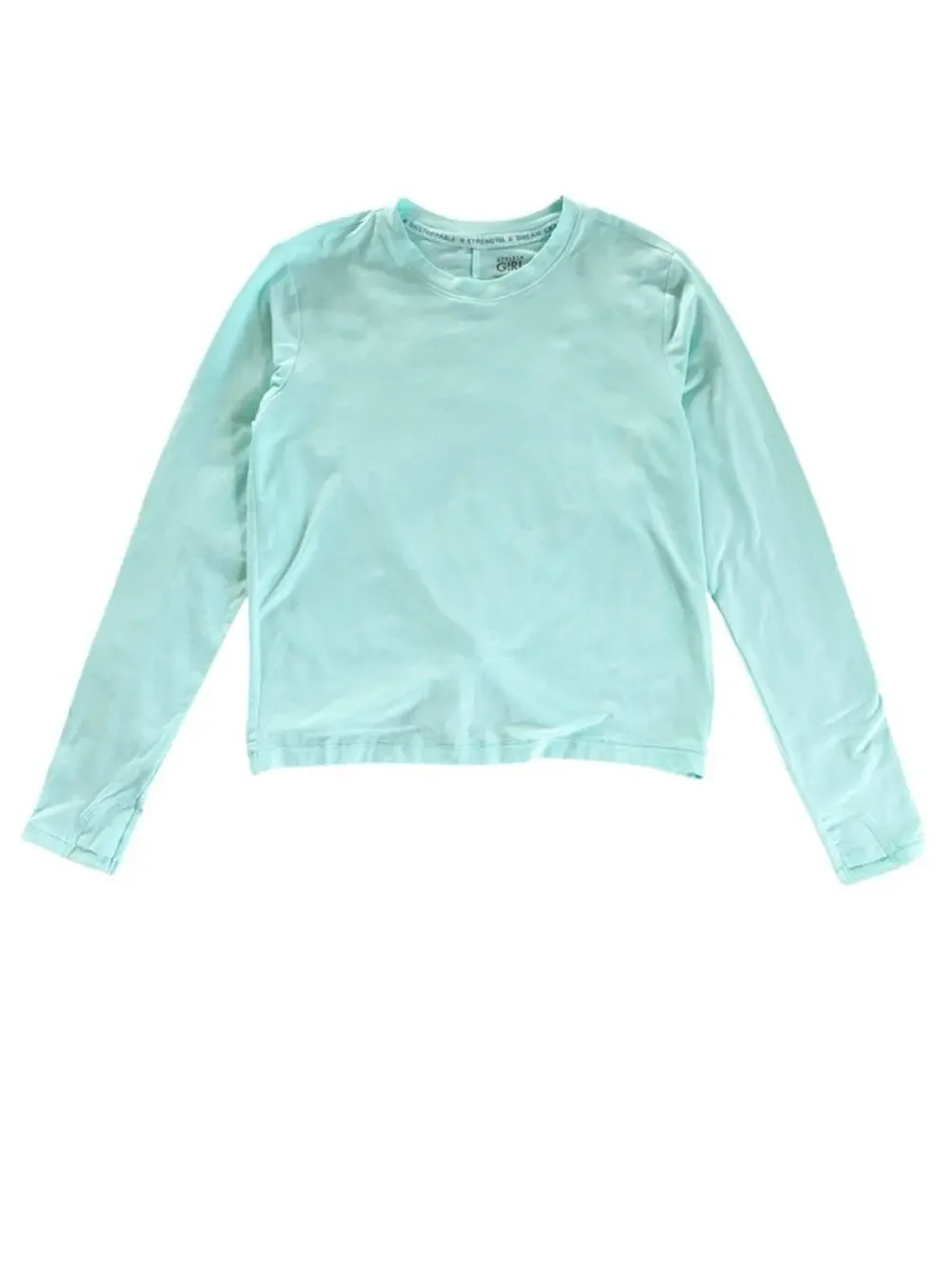 Athleta Girl Twist Around Top Light Teal Casual Workout Size M 8-10 EUC