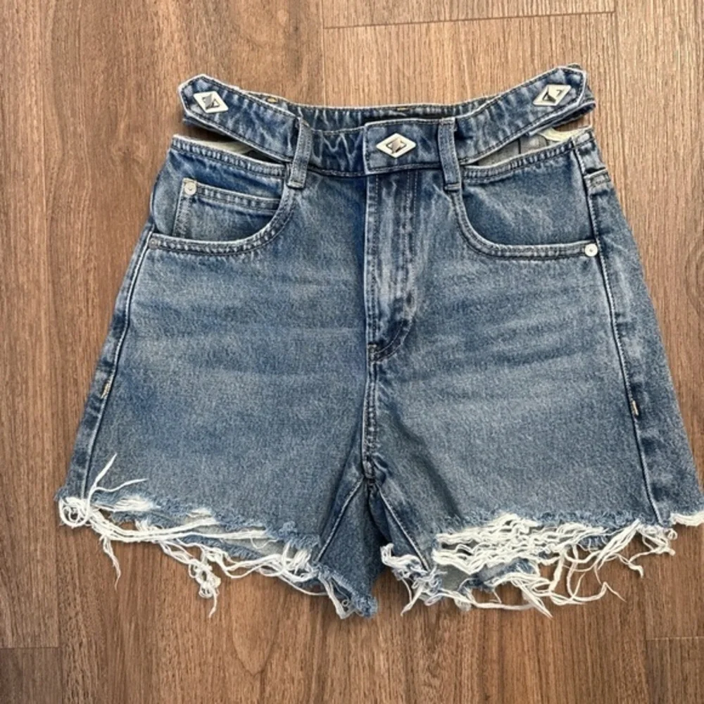Miss Sixty Denim cut out Frayed Hem Womens Shorts size 24