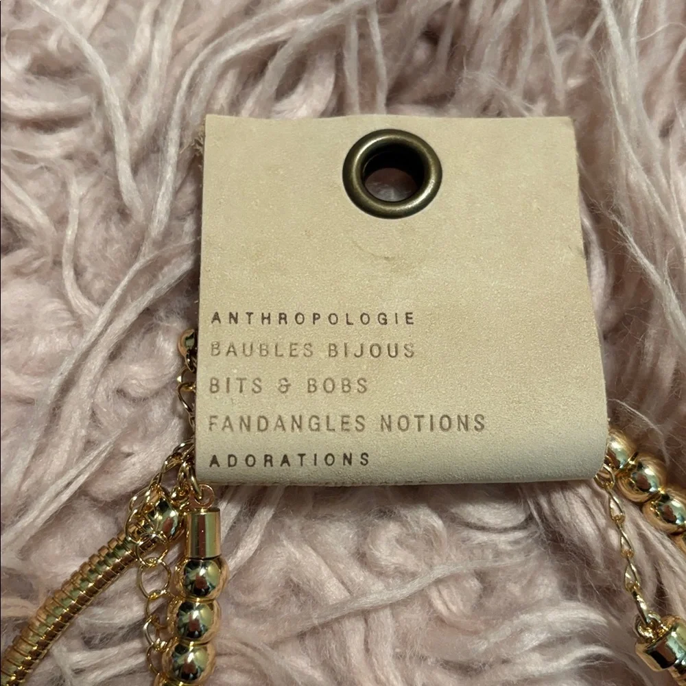 NWT Anthropologie Heart Charm Layered Necklace, Set of Two