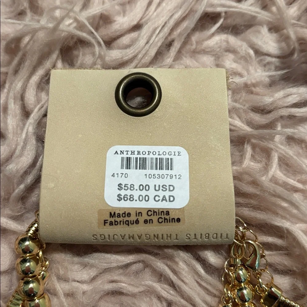 NWT Anthropologie Heart Charm Layered Necklace, Set of Two