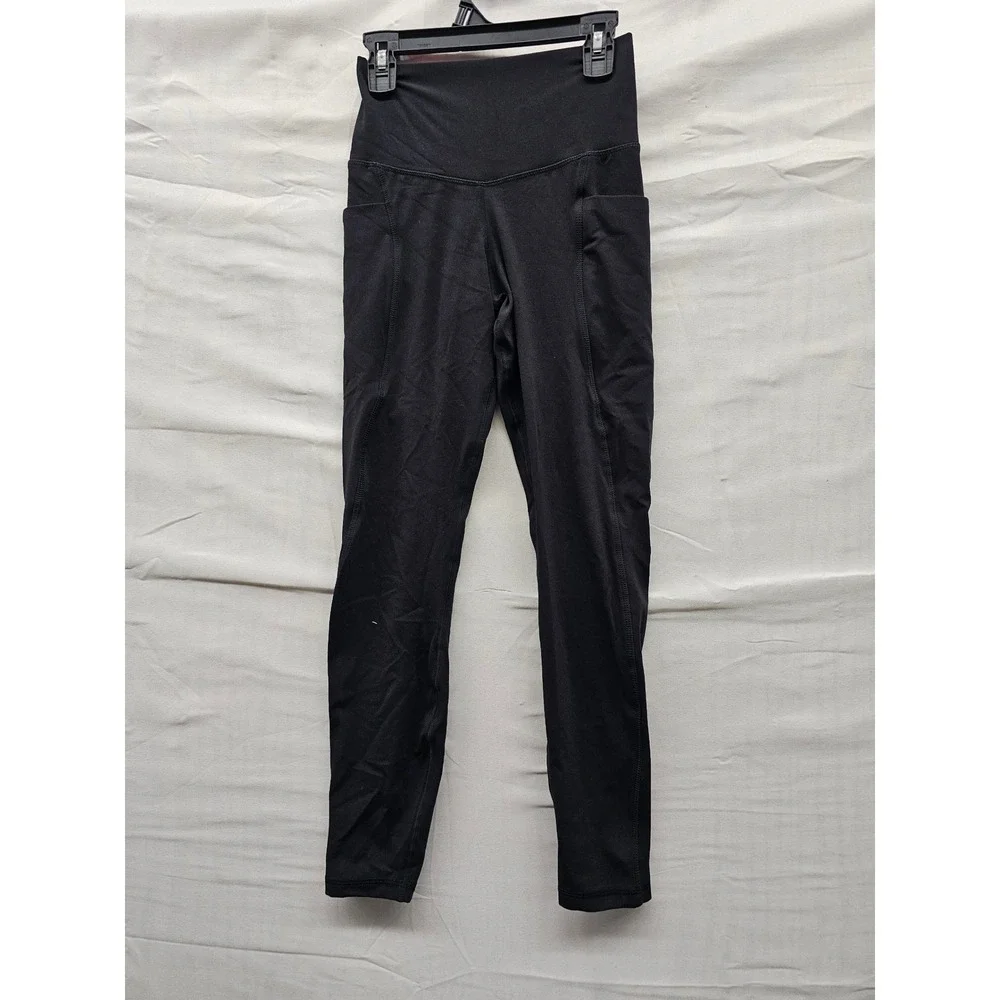 Member's Mark Womens High-Rise Ankle Leggings Black Nylon Blend Athletic Size XS