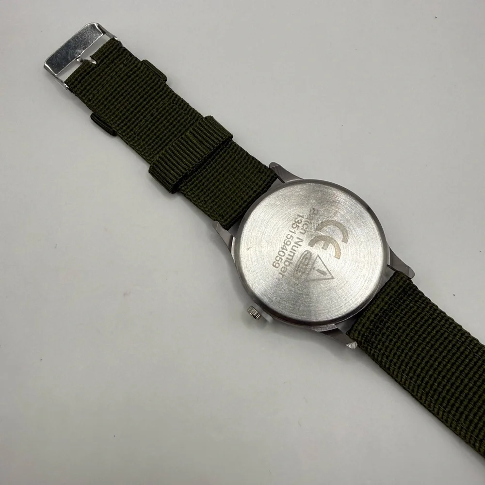 New Soki Canvas Brown Belt, Military Watch, Date Display, Men's (New Battery)