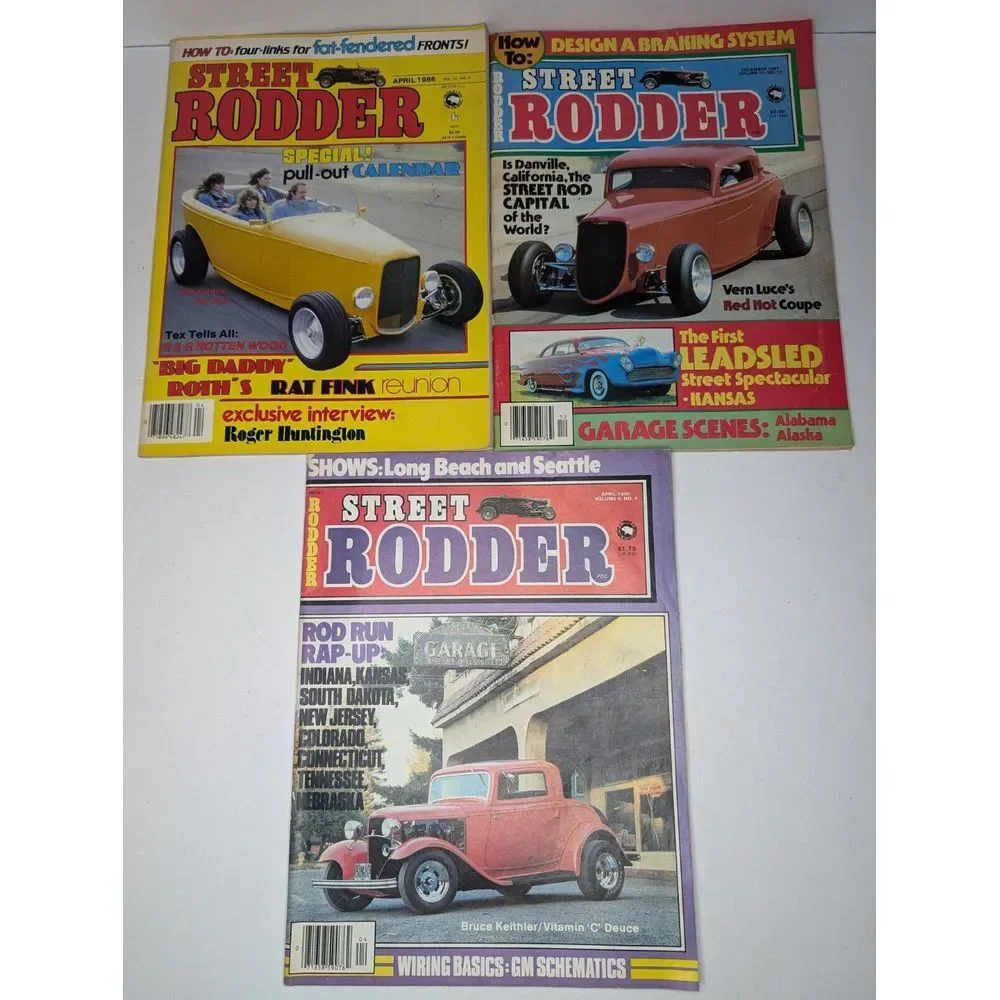 Lot Of 3‎ Vintage Street Rodder Magazines 1980/81/86 Rat Fink Reunion Hot Rods