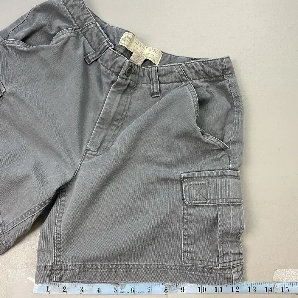 Vintage American Eagle Cargo Shorts Womens 4 Gray Canvas 90s Y2K Grunge 27x6