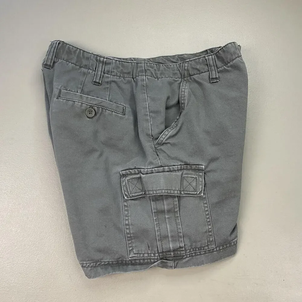 Vintage American Eagle Cargo Shorts Womens 4 Gray Canvas 90s Y2K Grunge 27x6