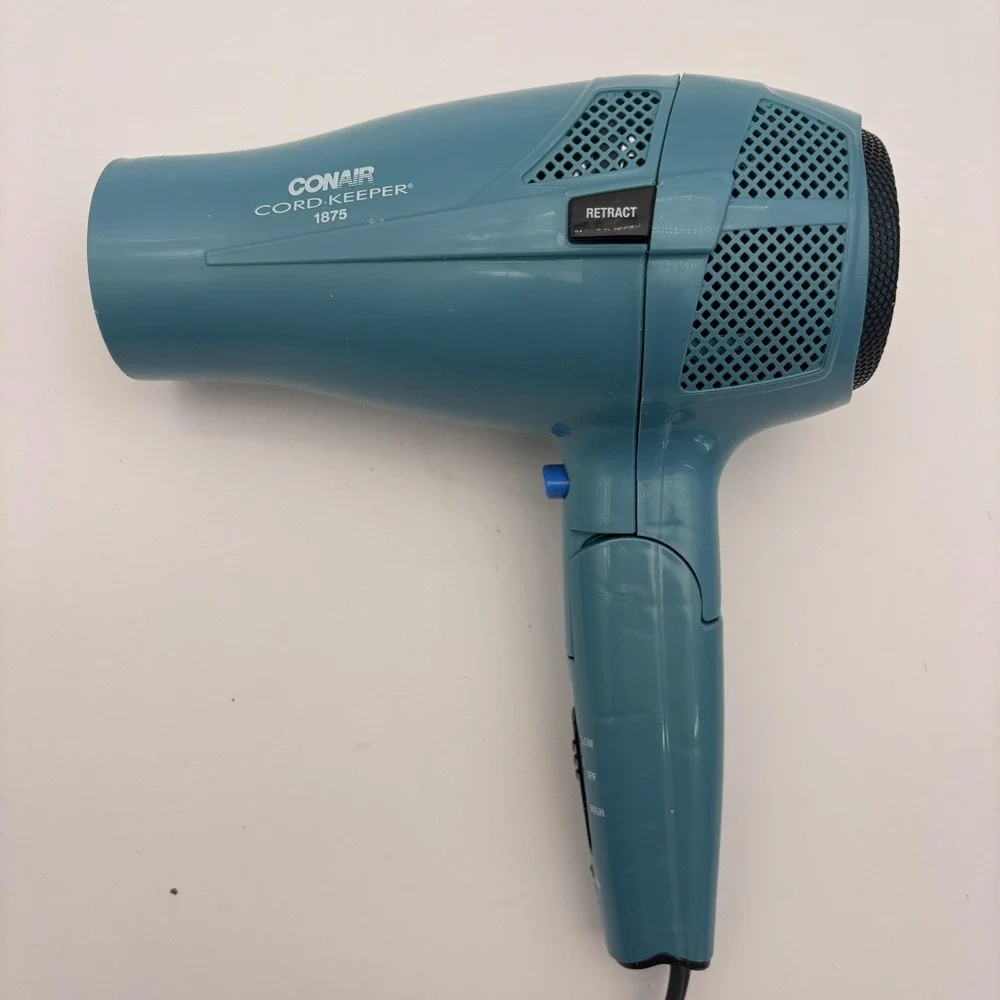Conair Cord-Keeper 1875 Hair Dryer 1875W 289N Blue Teal‎ Retractable Cord