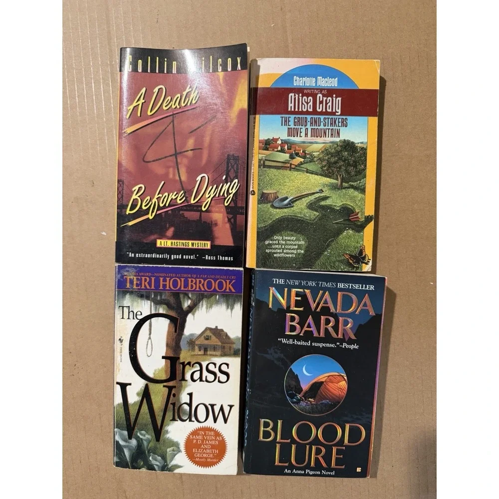 Lot of 10 random murder mystery novel paperback books, various‎ authors B60