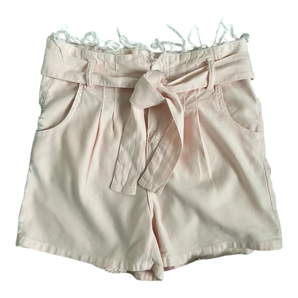 Hudson Linen-Blend Paperbag Shorts