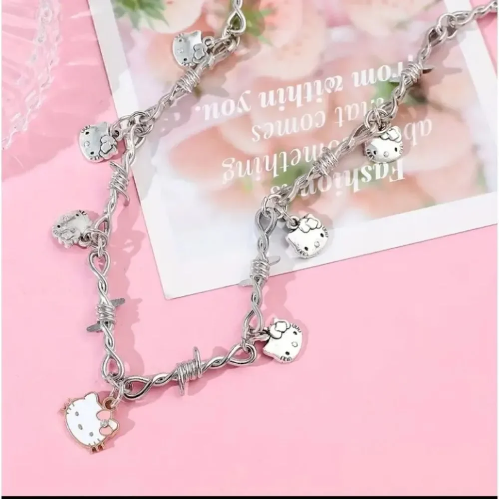 Silver Plated Hello Kitty Charm Necklace