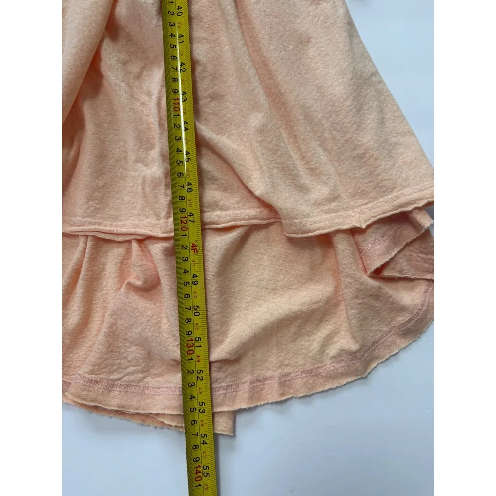 Free‎ People Beach Peach Organic Cotton Linen Maxi Dress High-Low Size S Coastal