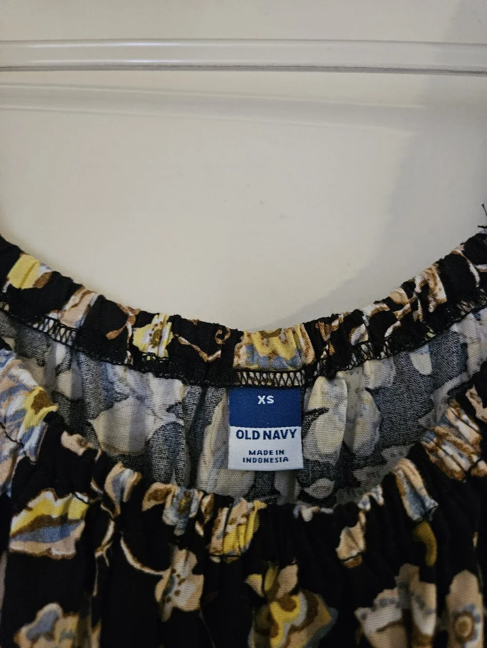 Old Navy Black Floral Puff-Sleeve Mini Dress, Size XS