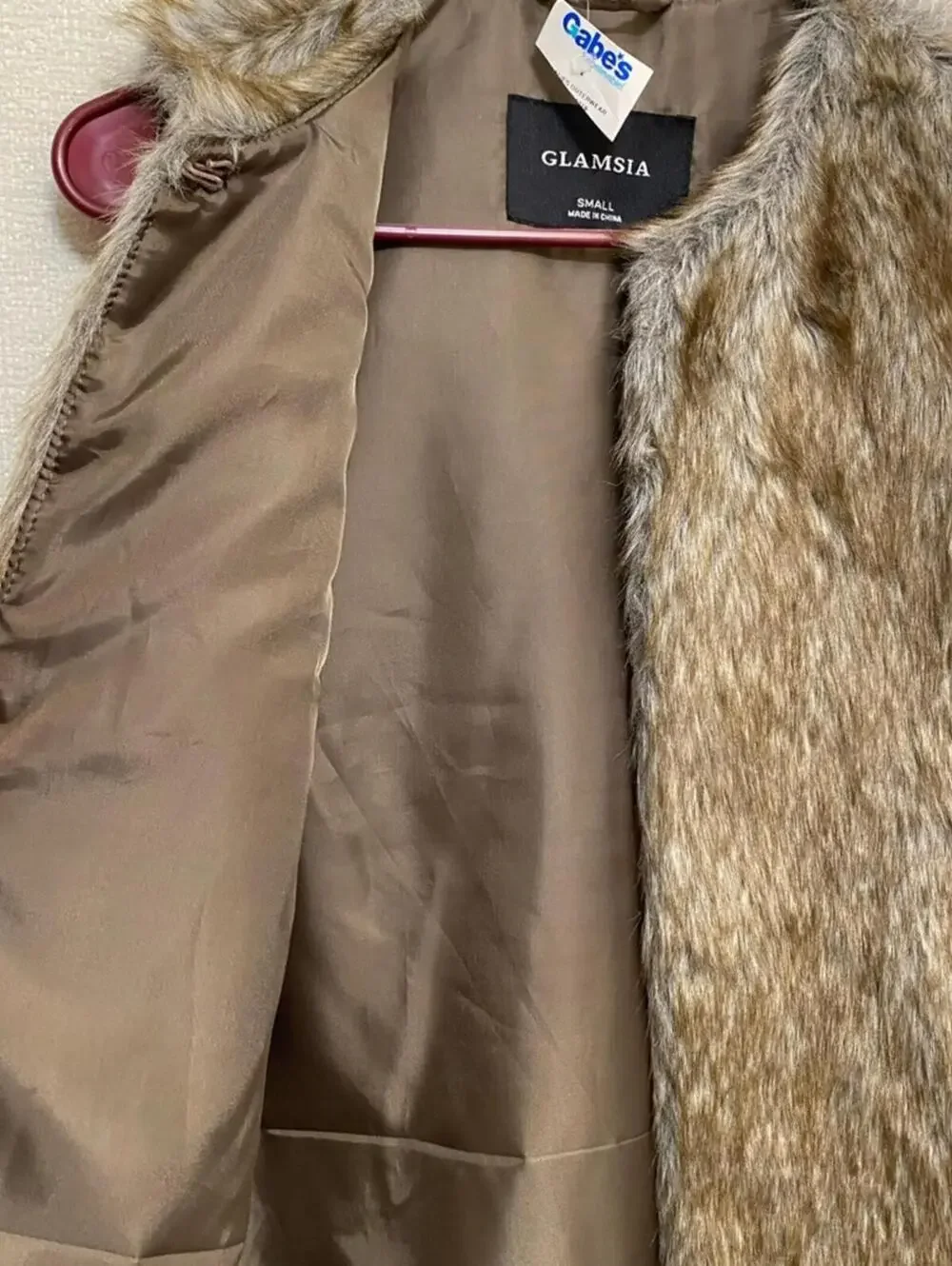 Glamsia Faux Fur Vest in Brown