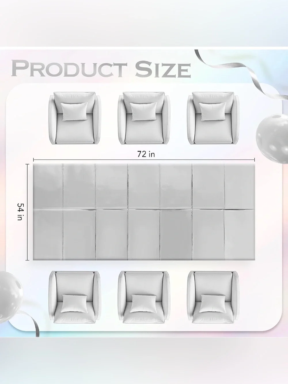 Silver Metallic Plastic Tablecloth 54x72 Reusable Waterproof Party Cover