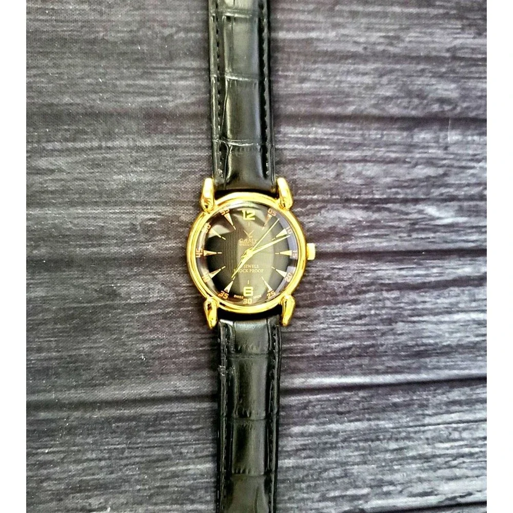 RARE Camy‎ Geneve  Mechanical Swiss Watch Restored Serviced GLD-BLK-BLK