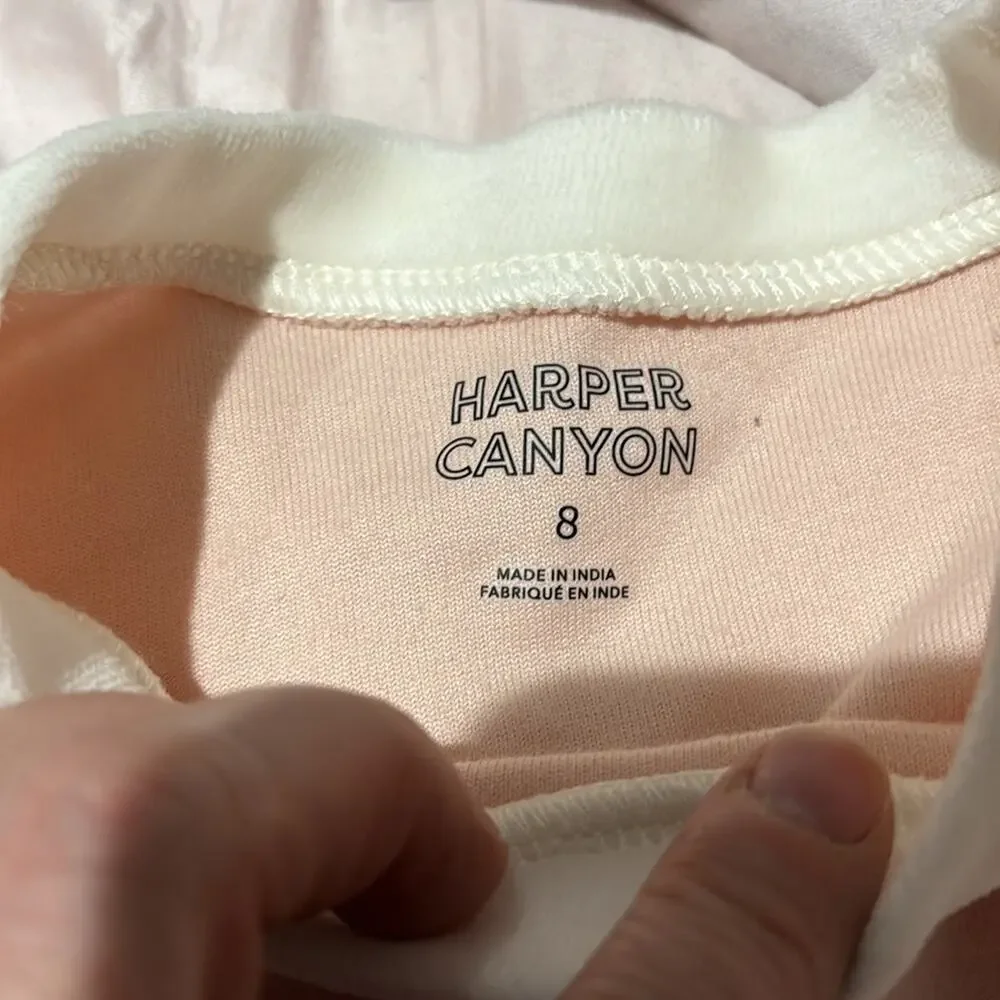 Harper Canyon 8 blush pink white sleeved velour sweatshirt nwt perfect new