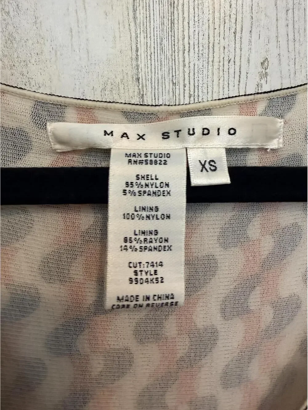 Max Studio Women's XS Dress Midi V-Neck Retro Print Empire Waist Orange Black
