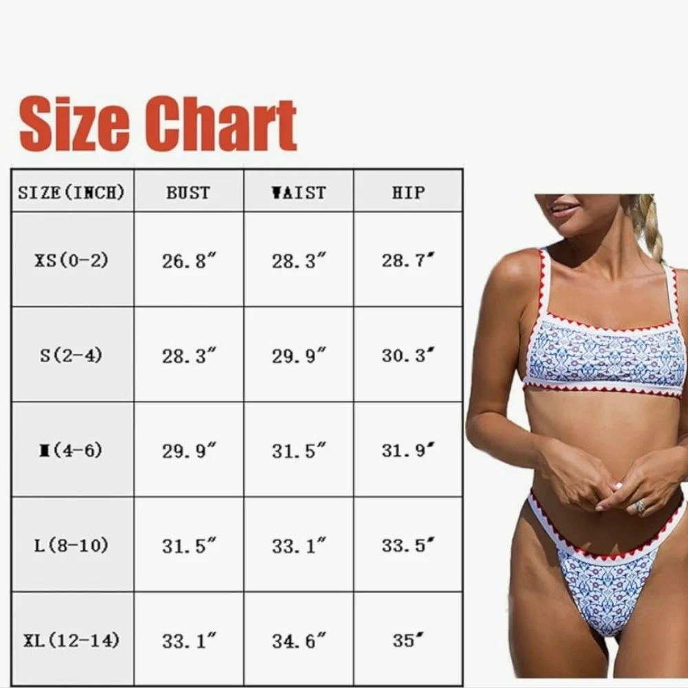 Sexy Thong Bikini Ditsy Floral Color Blue/white sz‎ S