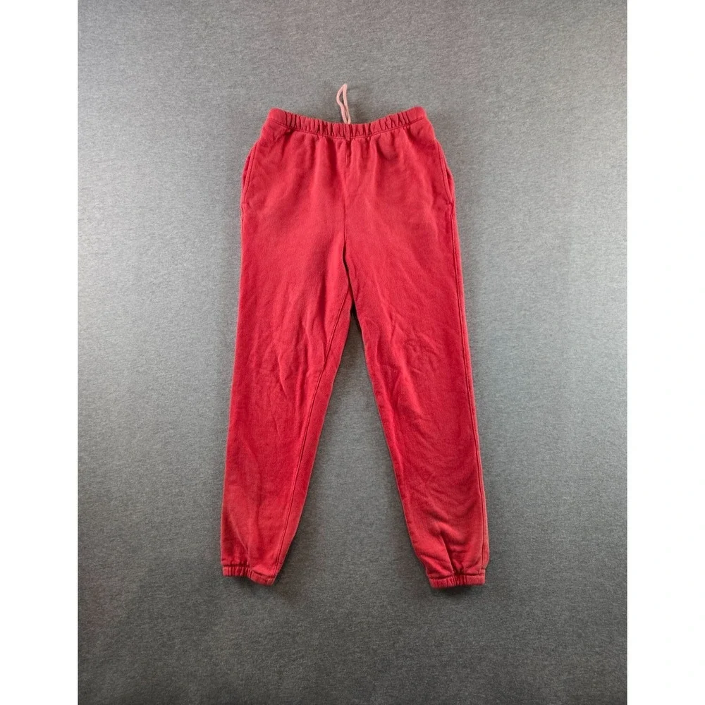 Re/Done The 80's Jogger Sweatpants Womens XS Faded Crimson Red Drawstring Casual
