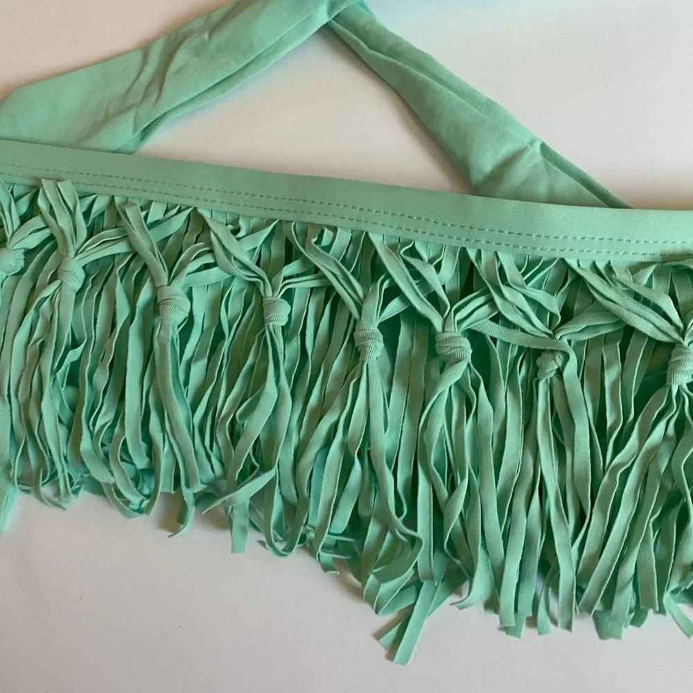 L Space Fringe Bandeau Bikini Top NWT