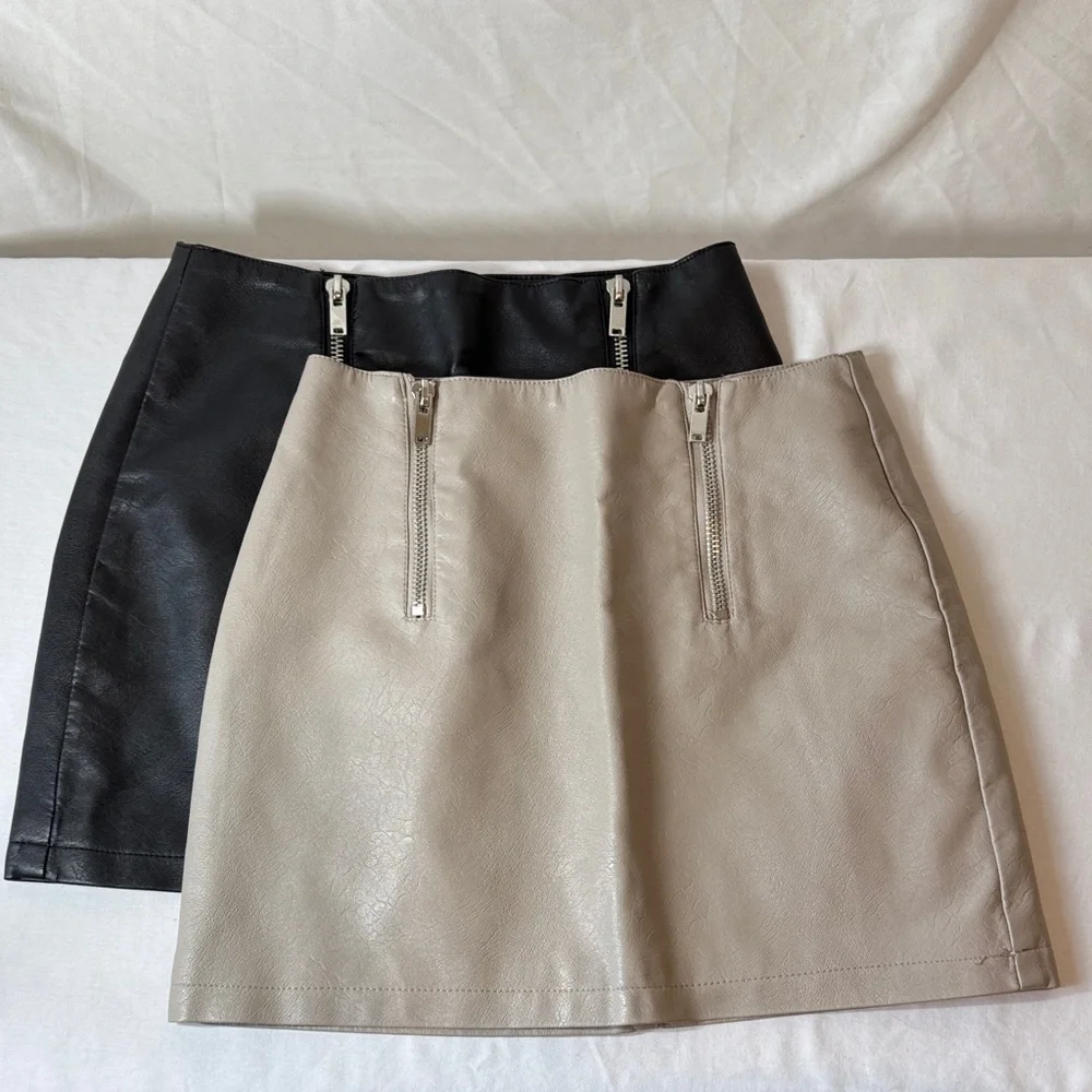 Forever 21 Mini Skirt Set of Two. One Black, one Cream. M.