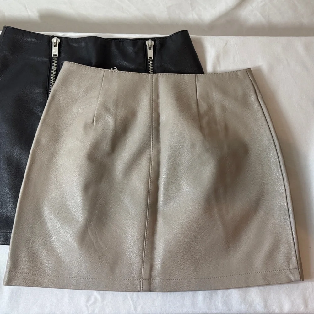 Forever 21 Mini Skirt Set of Two. One Black, one Cream. M.