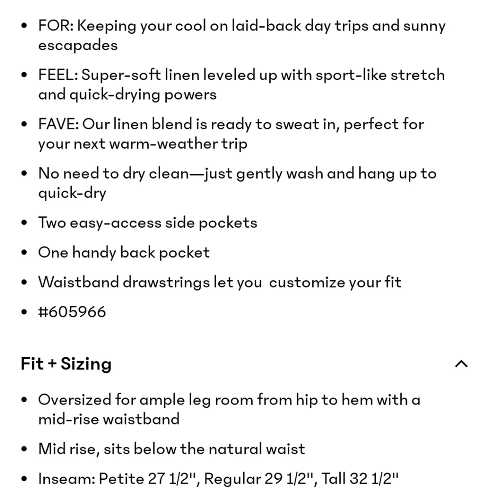 Athleta size linen