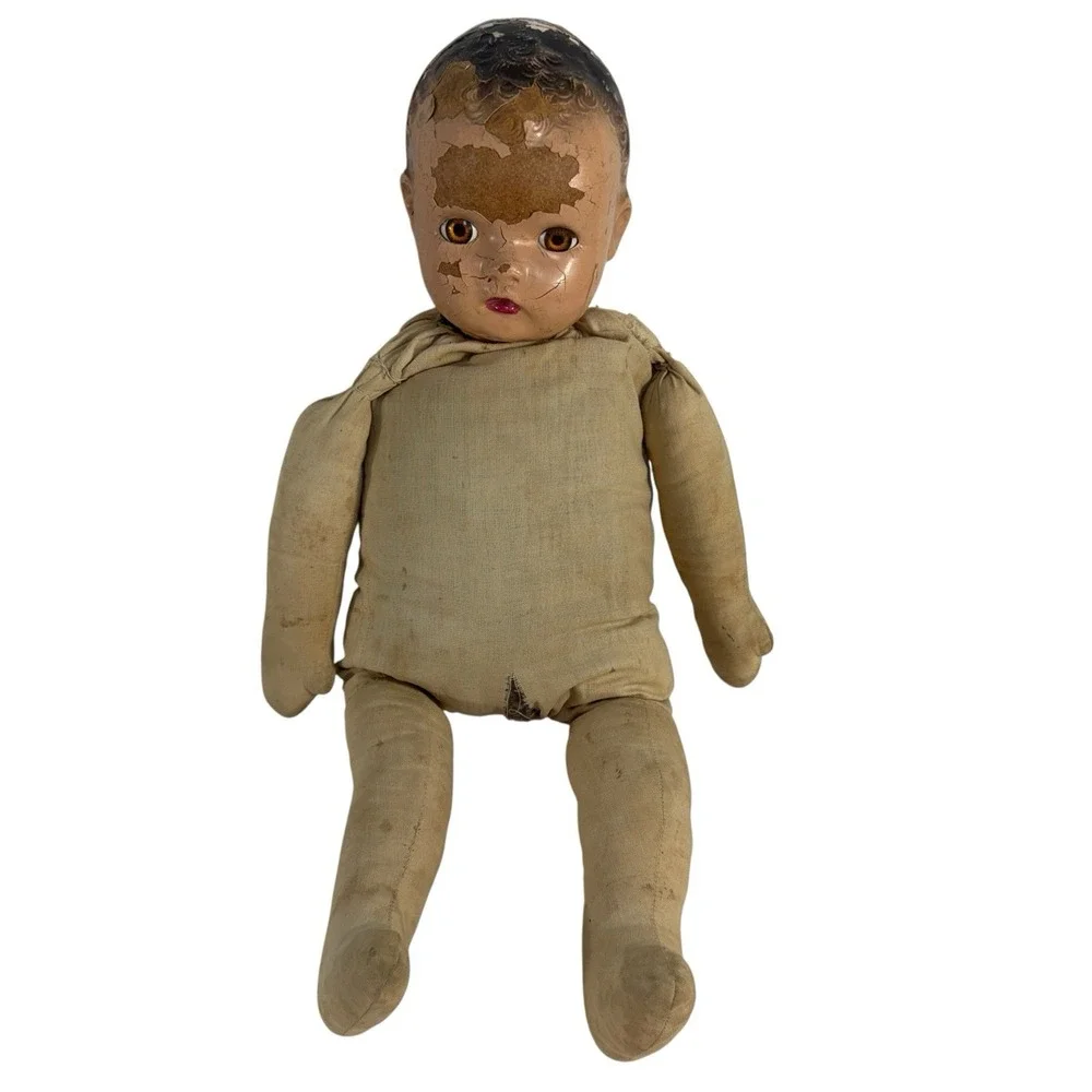 Antique 1920s Haunted Composition Baby Doll Sleepy Eyes Creepy Paranormal Vessel