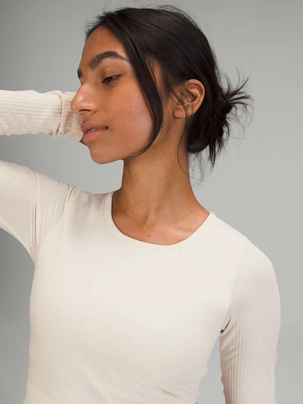 Lululemon Ebb to Street Long Sleeve Shirt In White Opal Size 4