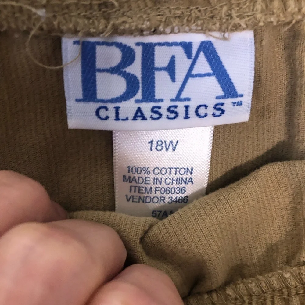 Vintage BFA Corduroy Midi Skirt Sz 18W Cotton Tan Full Pockets Casual Western