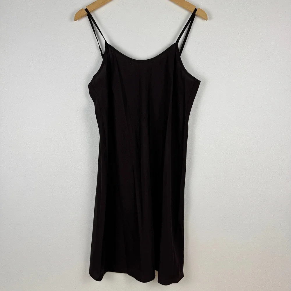 Nanette Lepore Brown Spaghetti Strap A-Line Knee‎ Length Slip Dress Women 10