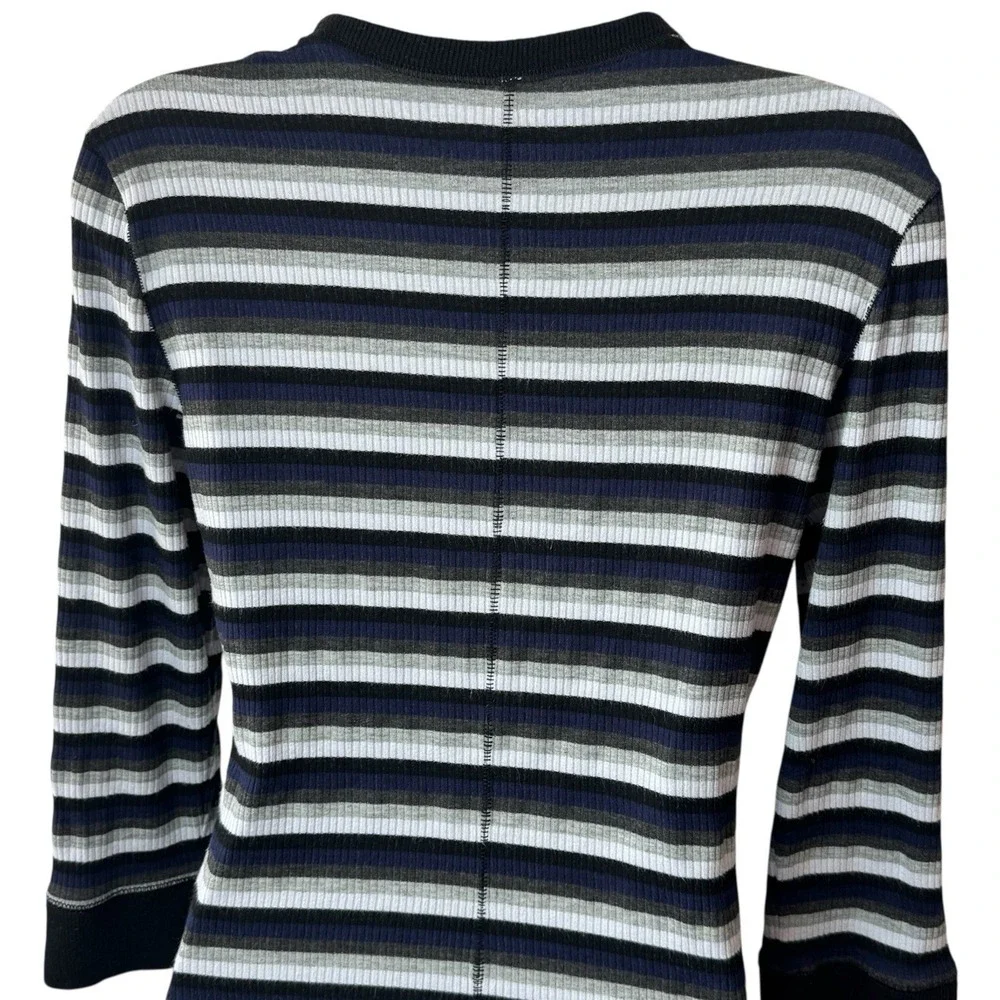 Intimately Free People Striped Ribbed Crew Top Preppy Goth Punk‎ Academia M