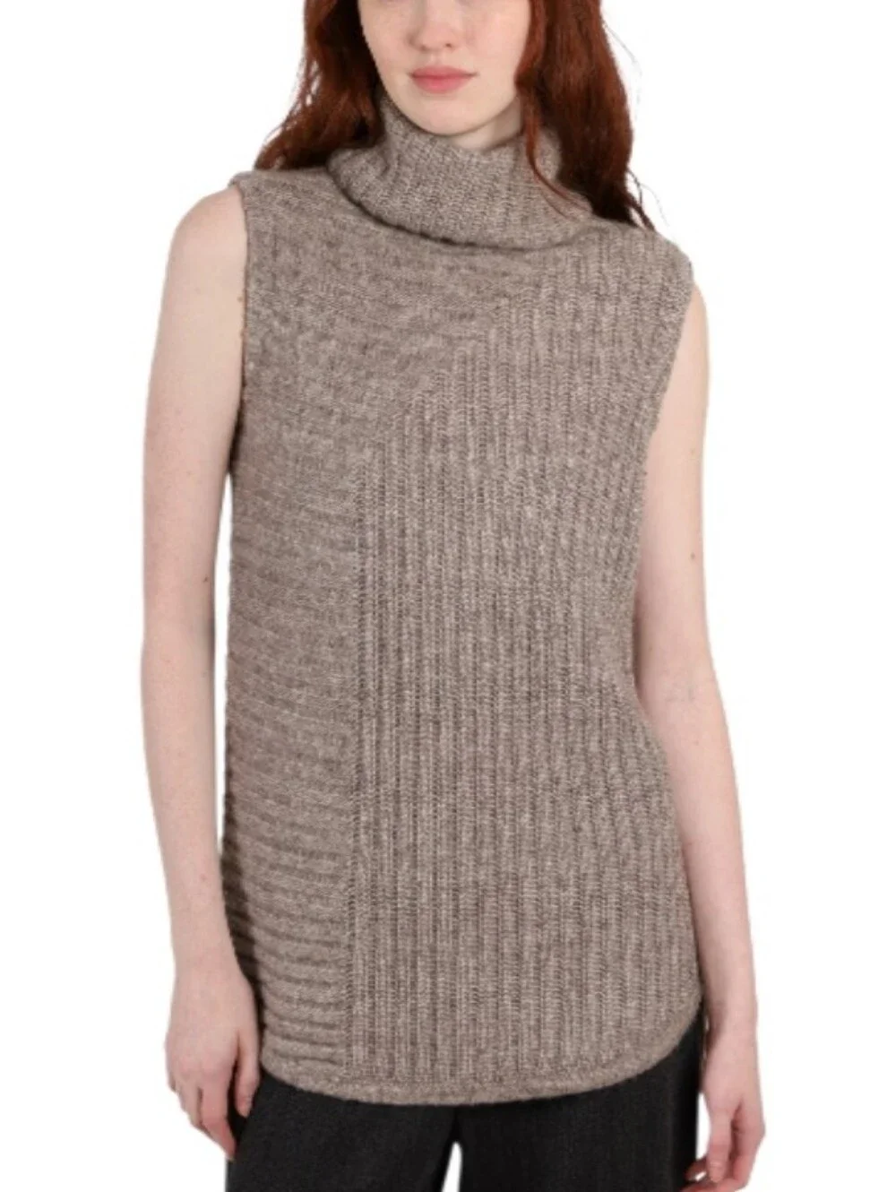 Therory Beylor T Yak Mohair Wool Sleeveless Turtleneck Knit Sweater-NWOT