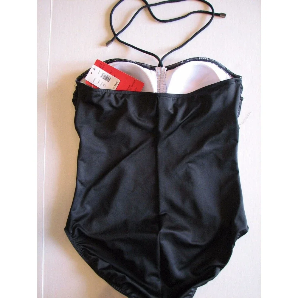 Magicsuit One Piece Black Bandeau Swimsuit 14 Shaper Tummy Toner by Miraclesuit