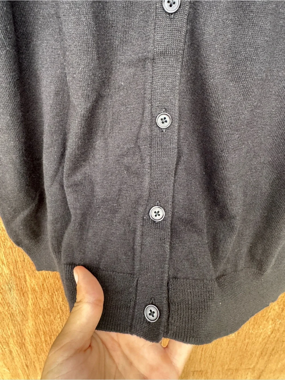 Talbots Black Knit Cardigan with Logo Button