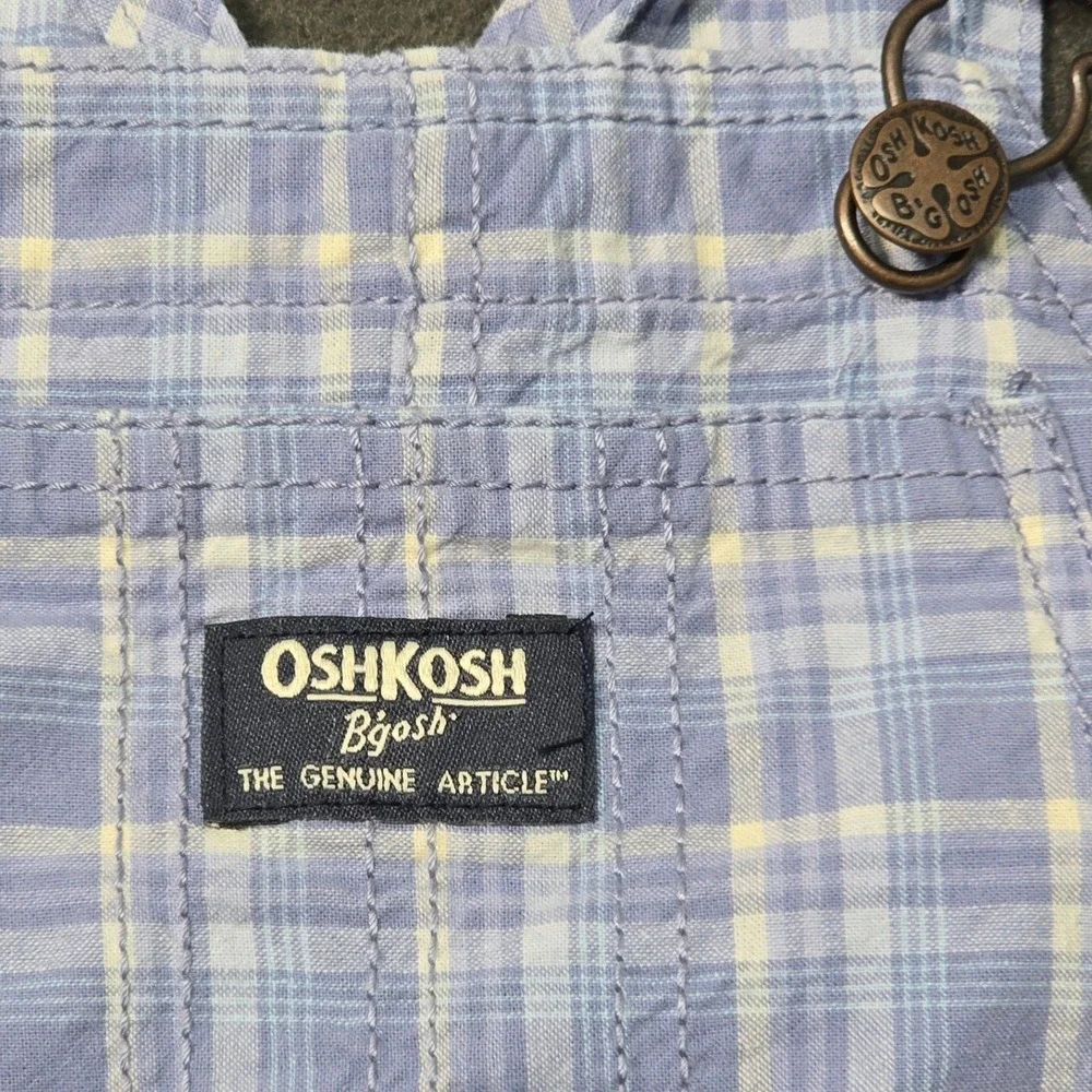 OshKosh‎ BGosh Toddler Blue Plaid Shortalls Overalls Size 2T