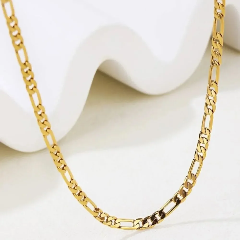 Cuban Chain Gold Plated Necklace, Minimalist Versatile Necklace, Unisex Jewelry