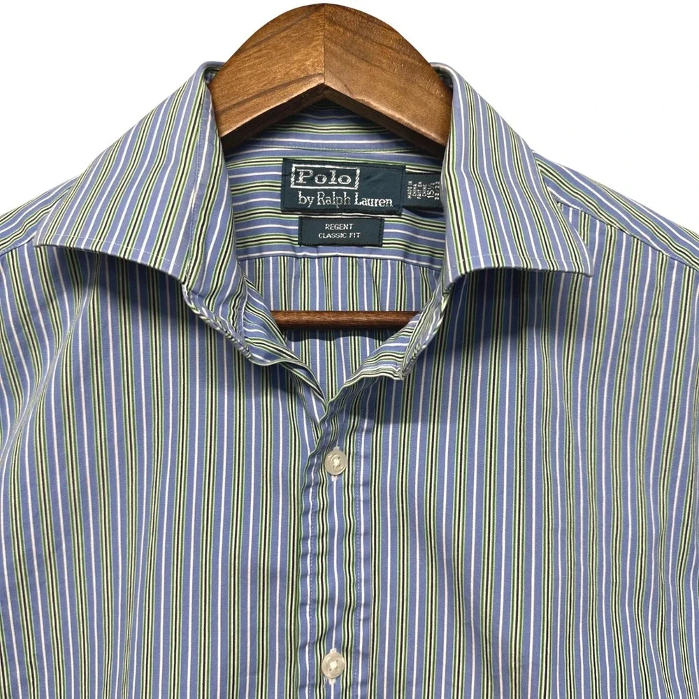 Polo Ralph Lauren‎ Button Up Mens Sz 15.5 32/33 Regent Classic Fit Striped Shirt