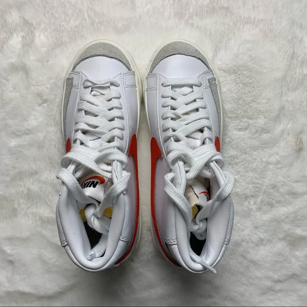 Nike Women's White & Red High-Top Sneakers