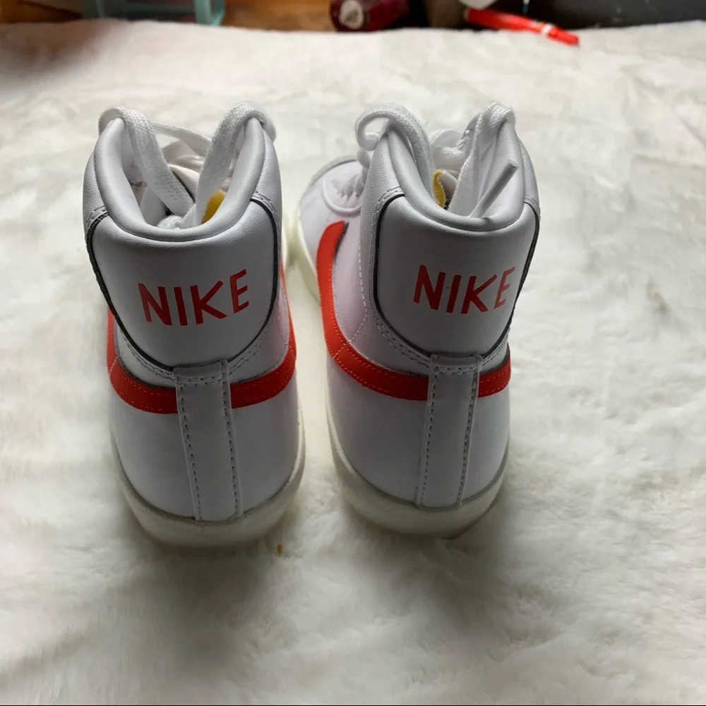 Nike Women's White & Red High-Top Sneakers