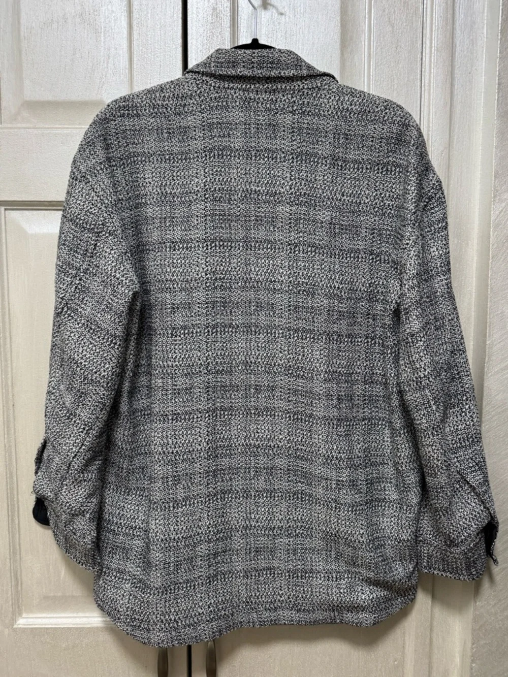 Aritzia Babaton Joan Shirt Women Sz 2 Tweed Jacket Shacket Linen Blend Textured