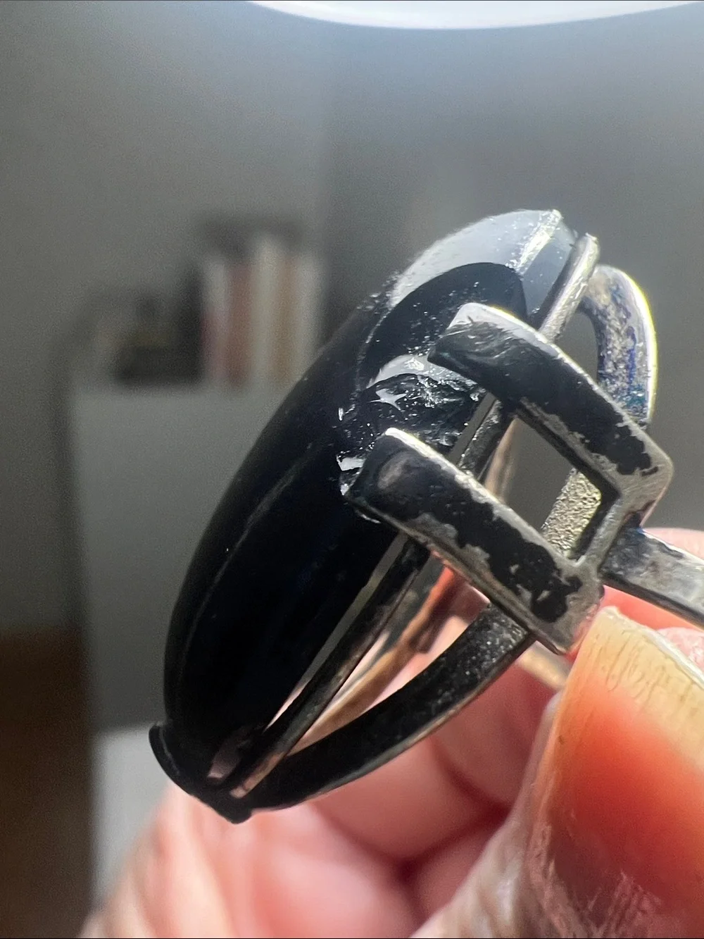 Bold & Beautiful Black Oval Statement Ring - Vintage