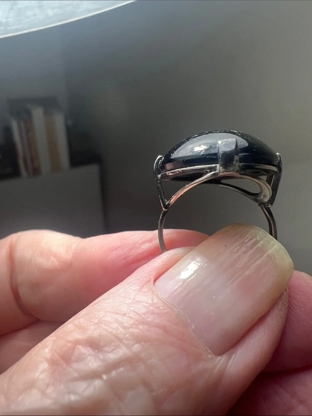 Bold & Beautiful Black Oval Statement Ring - Vintage