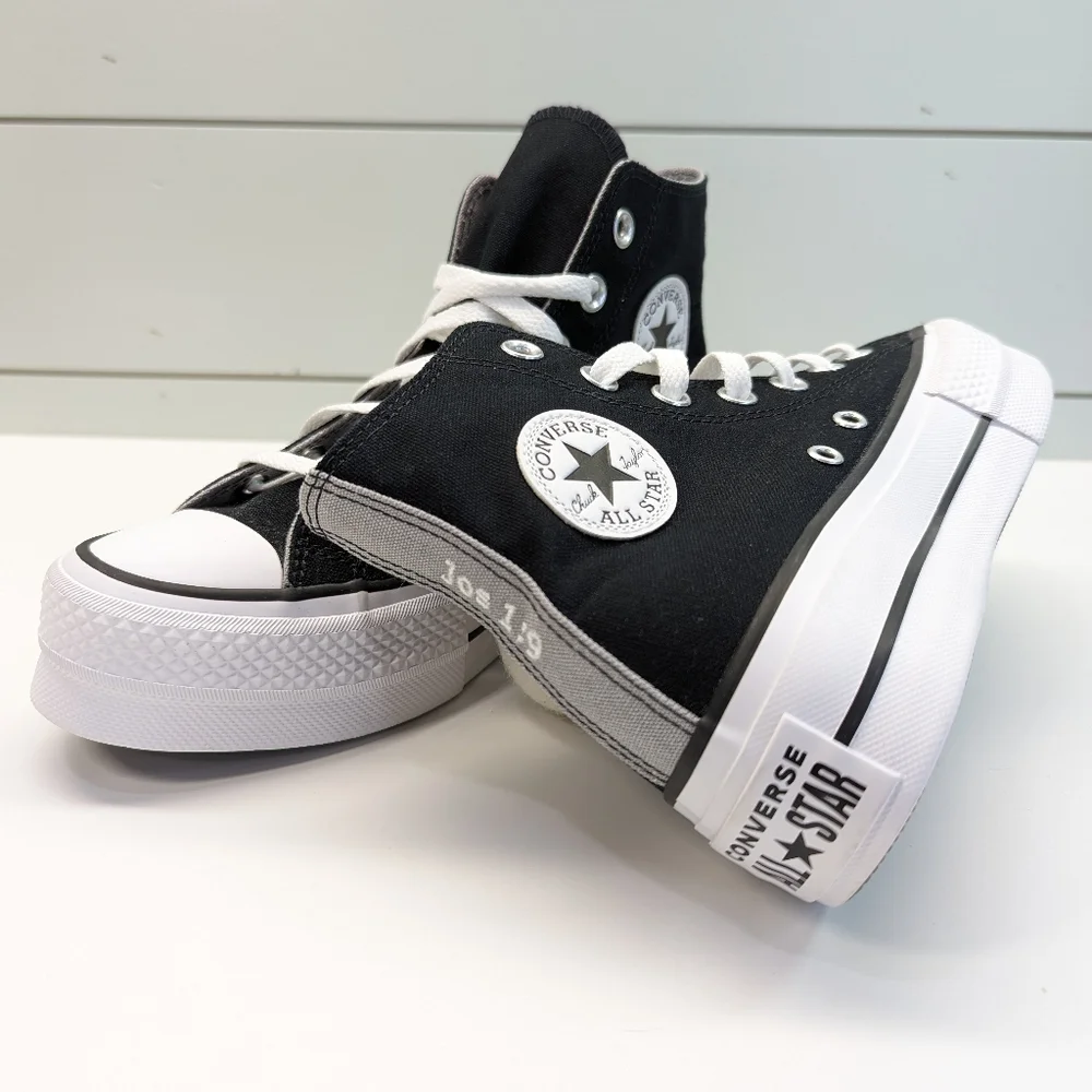Converse CTAS By You Jos 1:9 Black Platform Canvas Sneakers size Women's 5.5