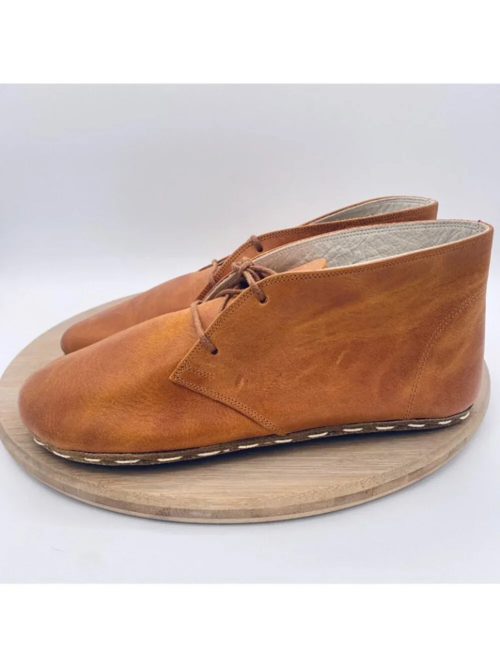 Earthing Harmony Shoes Womens 9 40 Brown Leather Grounding Barefoot Ankle Boots
