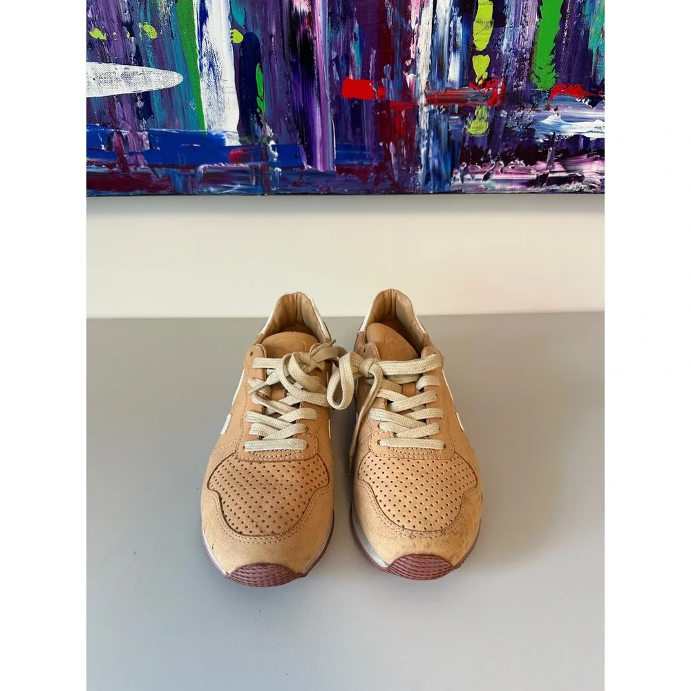 Veja V-10 Suede Sneakers in Camel | Size 6